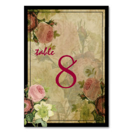 Numeração De Mesa PixDezines Vintage Cottage Rosas/Mesa No.