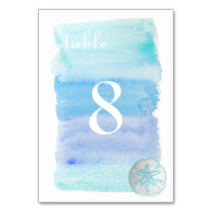 Numeração De Mesa PixDezines Watercolor /Beach Mesa No.