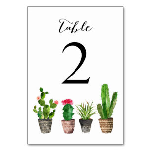 Numeração De Mesa Placa 2 com números de tabela de suculência Boho W