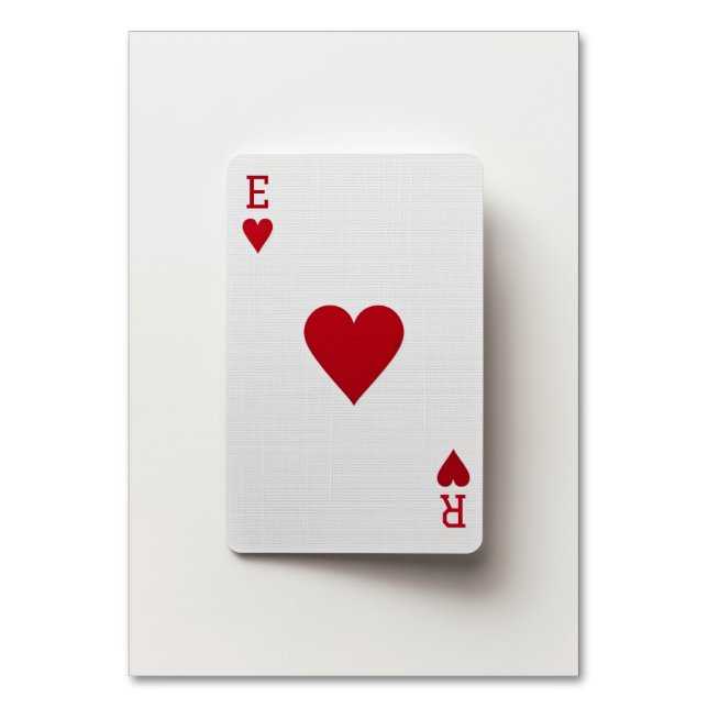 Numeração De Mesa Placa Ace of Hearts - Mesa Inicial Não (Frente)