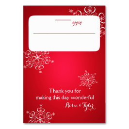 Numeração De Mesa Placa de assentamento Red 2 Snowflakes