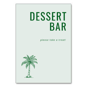 Numeração De Mesa Placa de Barra de Sobremesa Minimalista Verde Conv
