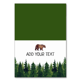 Numeração De Mesa Placa de Buffet do Urso da Floresta de Aquarela