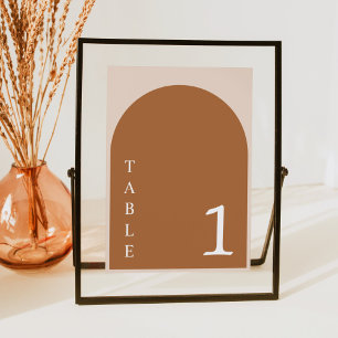 Numeração De Mesa Placa de Favoritos Moderna Laranja Queimada Arquea