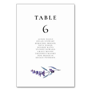 Numeração De Mesa Placa de Lavanda Floral de Casamento