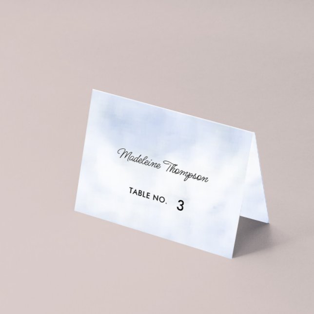 Numeração De Mesa Placa de Local do Chá de panela da Nuvem 9 Pastel  (Cloud 9 Bridal Shower Place Card Mockup)