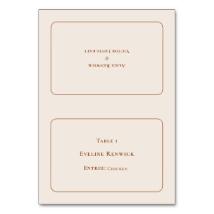 Numeração De Mesa Placa de lugar dobrável simples boho Ivory Entree