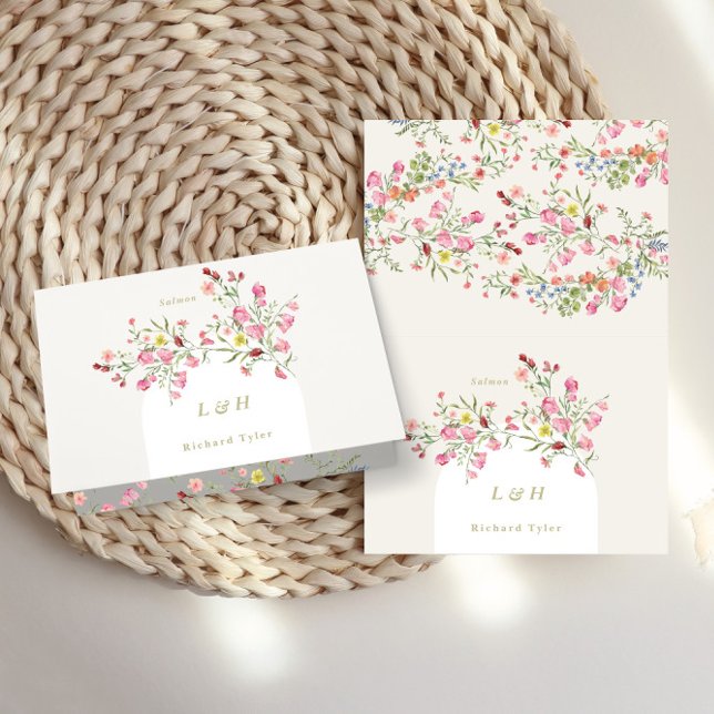 Numeração De Mesa Placa de lugar para arco floral de primavera dobra (Criador carregado)