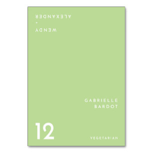 Numeração De Mesa Placa de Lugar Verde Mínimo do Citrus