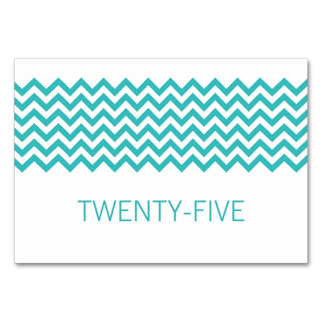 Numeração De Mesa Placa de Mesa Aqua Simple Chevron (Frente)