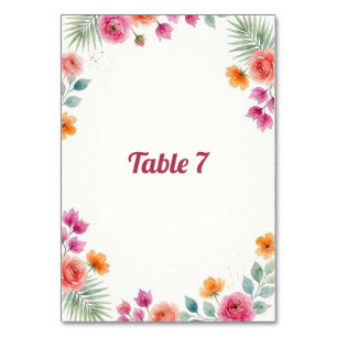 Numeração De Mesa Placa de Mesa Bougainvillea em Flor