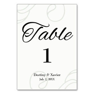 Numeração De Mesa Placa de Mesa branca e preto elegante