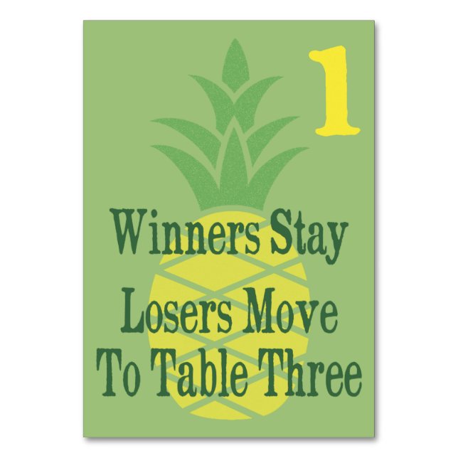 Numeração De Mesa Placa de Mesa Bunco de abacaxi nº 1 (Frente)