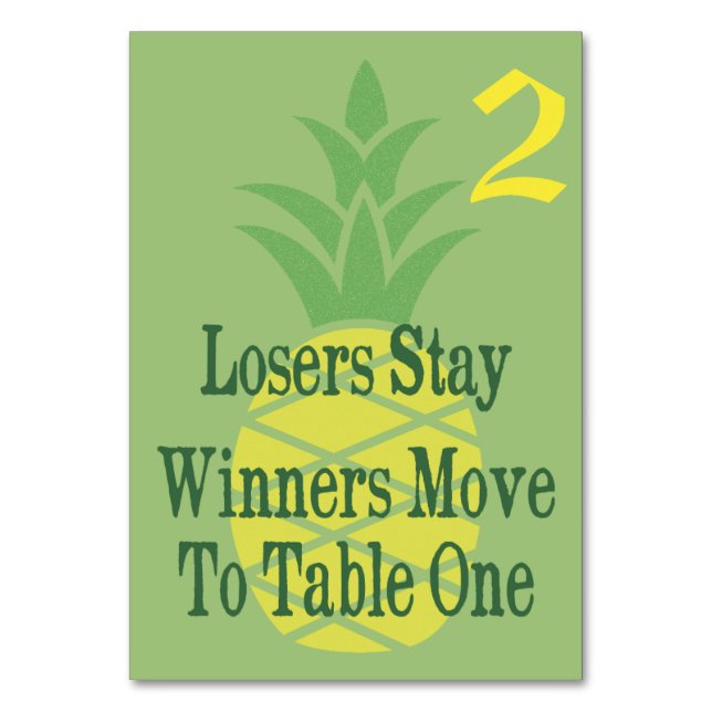 Numeração De Mesa Placa de Mesa Bunco de abacaxi nº 2 (Frente)