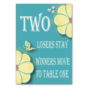 Numeração De Mesa Placa de Mesa Bunco de Flor Primavera Amarelo nº 2