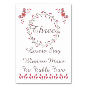 Numeração De Mesa Placa de Mesa Bunco - Floral Bonito nº 3