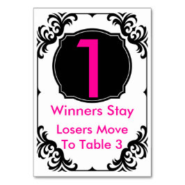 Numeração De Mesa Placa de Mesa Bunco rosa e preta -#1