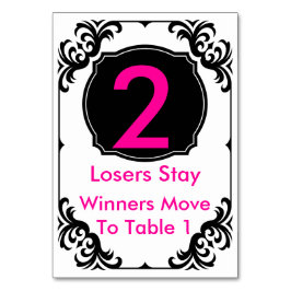 Numeração De Mesa Placa de Mesa Bunco rosa e preta - #2