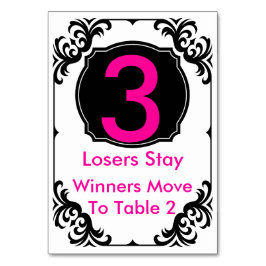 Numeração De Mesa Placa de Mesa Bunco rosa e preta - #3