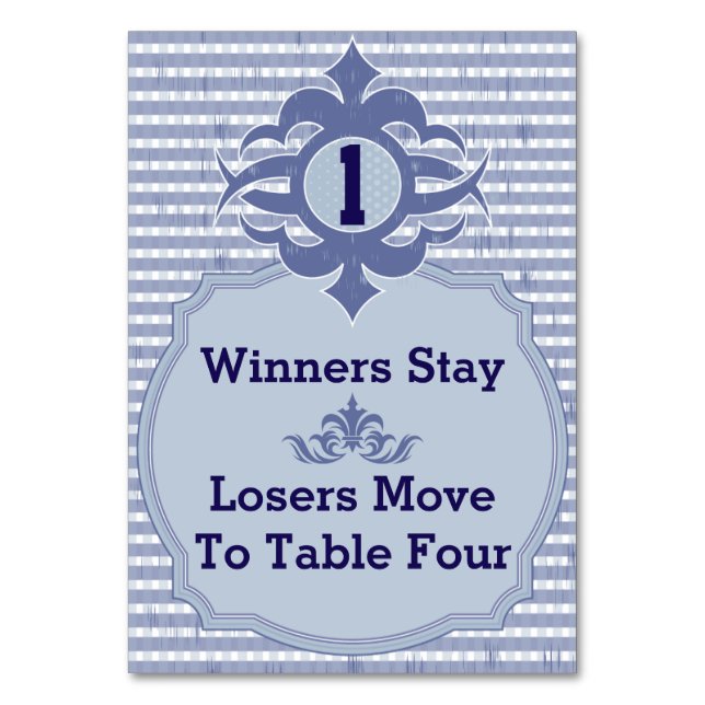 Numeração De Mesa Placa de Mesa Bunco - Xadrez roxa nº 1 (Frente)