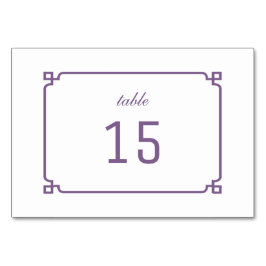 Numeração De Mesa Placa de Mesa Chic Purple Deco