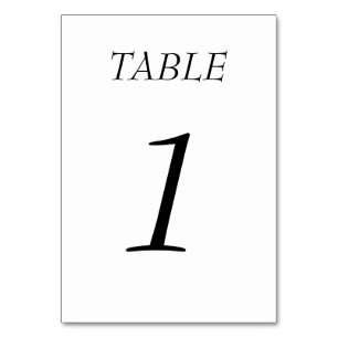 Numeração De Mesa Placa de Mesa Chic Simples Mínima Elegante