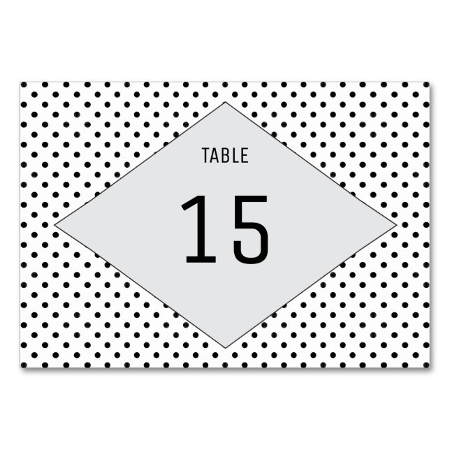 Numeração De Mesa Placa de Mesa Cinza Modern Bolinhas (Frente)