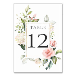 Numeração De Mesa Placa de Mesa com moldura plana, branca e cor-de-r