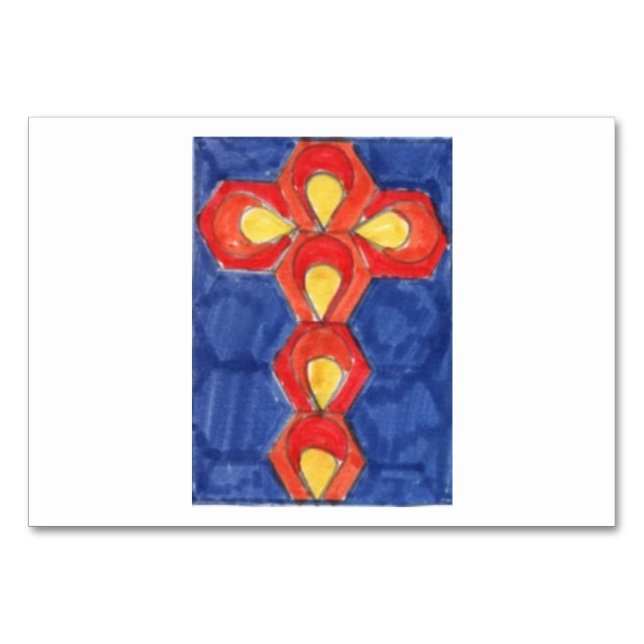 Numeração De Mesa Placa de Mesa Cross Motif (Frente)
