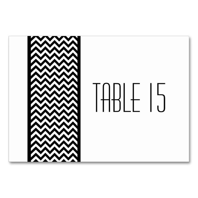 Numeração De Mesa Placa de Mesa da borda Ebony Chevron (Frente)