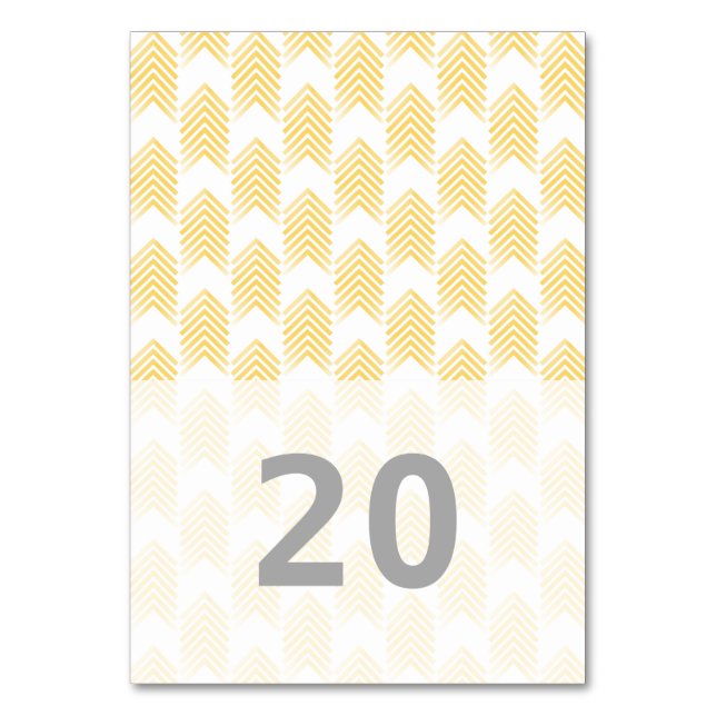 Numeração De Mesa Placa de Mesa das Setas Tribais Amarelas (Frente)