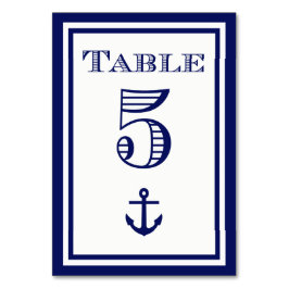 Numeração De Mesa Placa de Mesa de Âncora Frame Azul de Marinho Simp