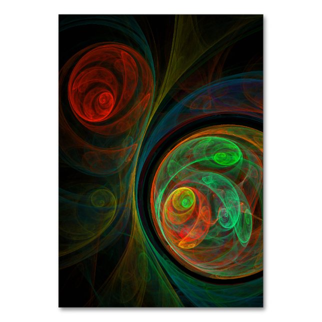 Numeração De Mesa Placa de Mesa de Arte Abstrato Verde de Renascimen (Frente)