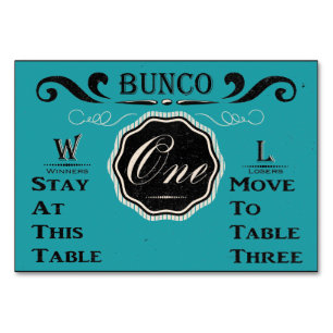Numeração De Mesa Placa de Mesa de Bunco Vintage - nº 1
