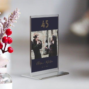 Numeração De Mesa Placa de Mesa de Fotografias com Letra Dourada Ele