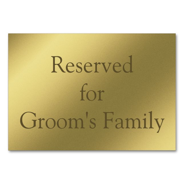 Numeração De Mesa Placa de Mesa de fundo Dourada gráfica reservada (Verso)