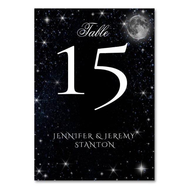 Numeração De Mesa Placa de Mesa de Lua Starry Night (Frente)
