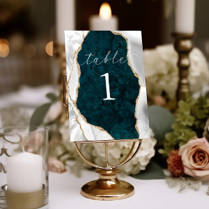 Numeração De Mesa Placa de Mesa de mármore, branco e Dourado