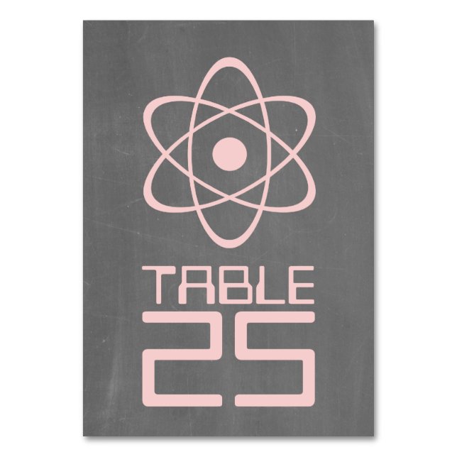 Numeração De Mesa Placa de Mesa de quadro atômico rosa (Frente)