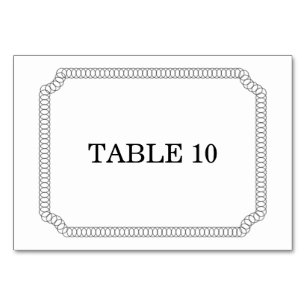 Numeração De Mesa Placa de Mesa de Tíquete Ebony Encircled
