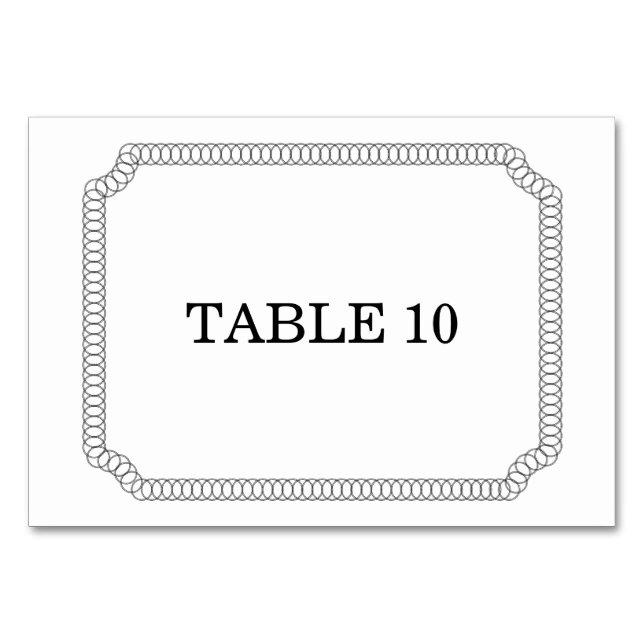 Numeração De Mesa Placa de Mesa de Tíquete Ebony Encircled (Frente)
