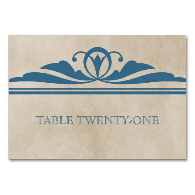Numeração De Mesa Placa de Mesa Deco Elegante Azul (Frente)