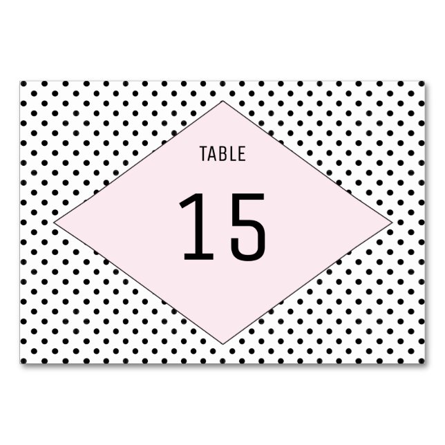 Numeração De Mesa Placa de Mesa do Bolinhas Moderno Rosa (Frente)