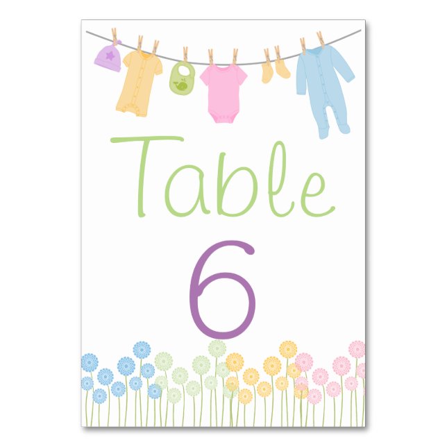 Numeração De Mesa Placa de Mesa do Chá de roupas pequenas (Frente)