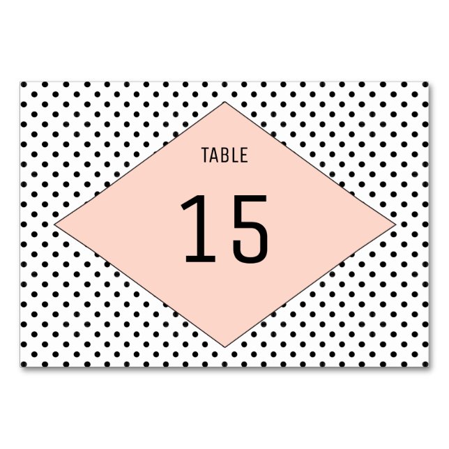 Numeração De Mesa Placa de Mesa do Coral Modern Bolinhas (Frente)