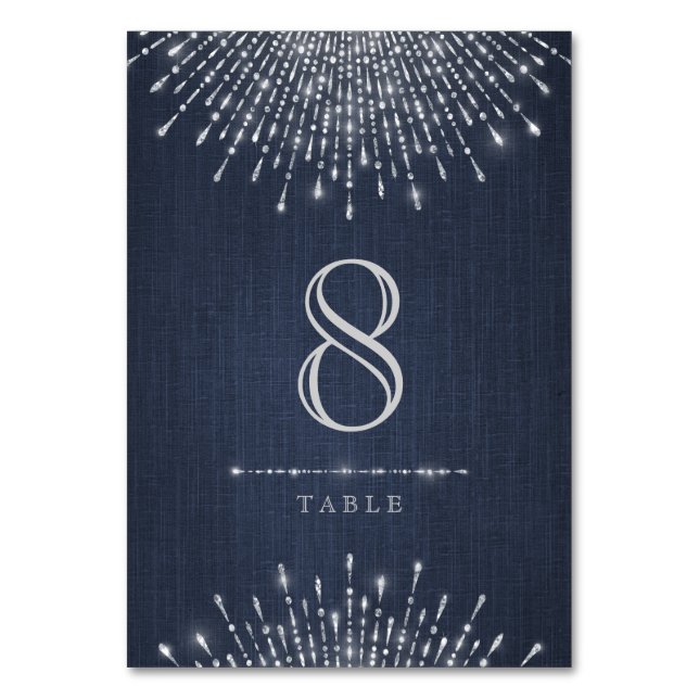 Numeração De Mesa Placa de mesa do deco de arte em prata (Frente)