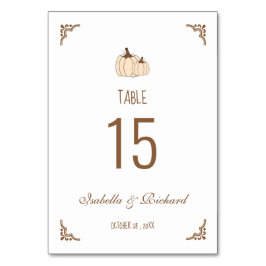Numeração De Mesa Placa de Mesa Elegante Creamy Pumpkins