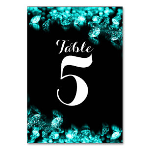 Numeração De Mesa Placa de Mesa em preto-e-turquesa