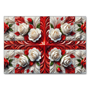 Numeração De Mesa Placa de mesa especial com Design Rosa inglês