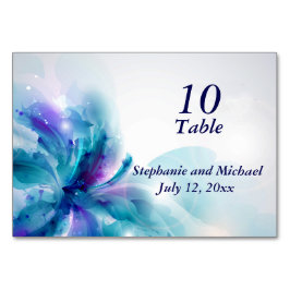 Numeração De Mesa Placa de Mesa Floral Azul e Puro